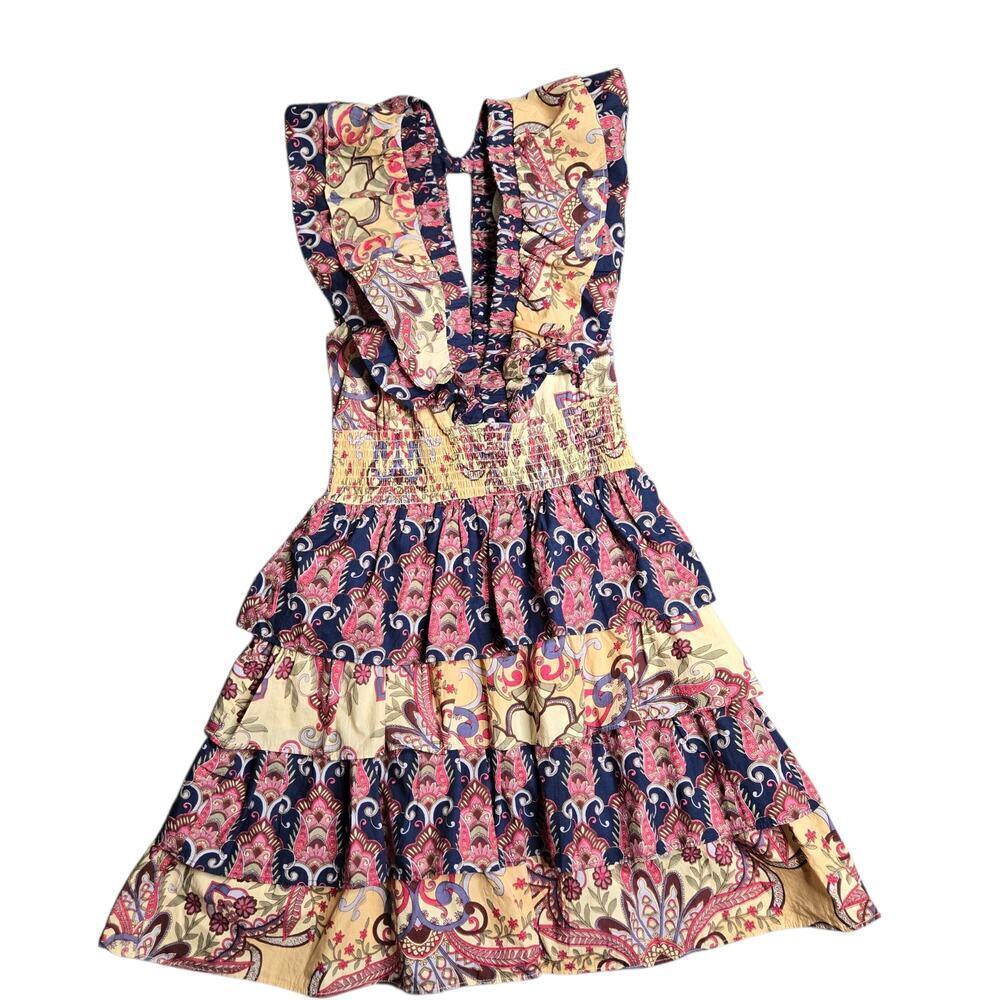 Caroline Constas Tiered Ruffle Shoulder Mini Dress Size: S